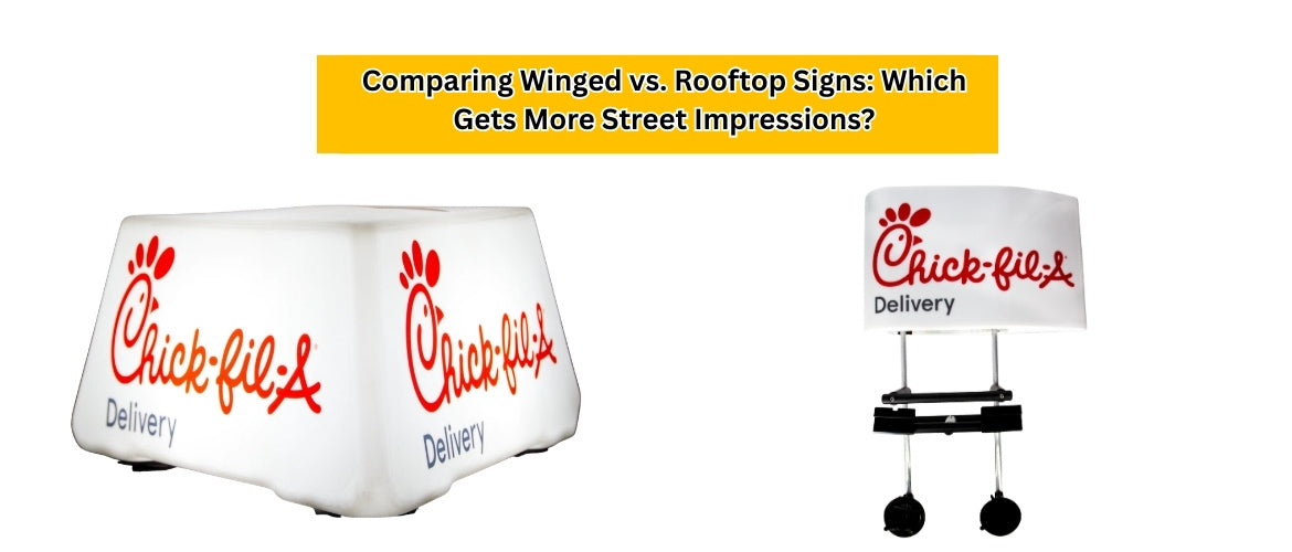 Comparing Winged vs. Rooftop Signs: Which Gets More Street Impressions?