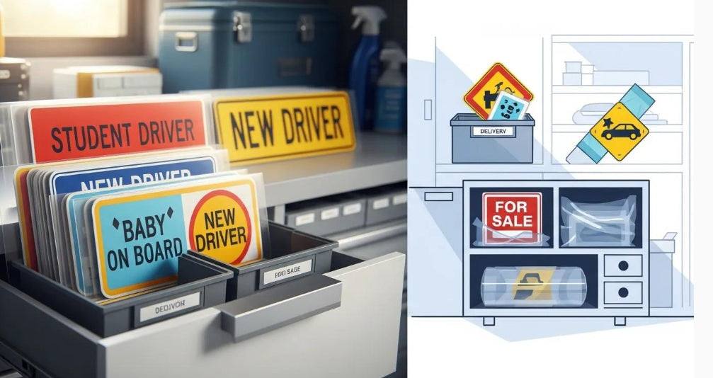 How to Store Car Signs Properly When Not in Use (Avoid Warping & Damage)